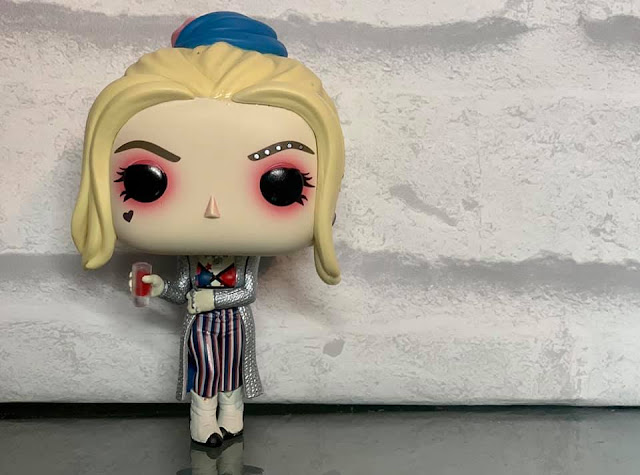Harley Quinn Funko Pop! Heroes Black Mask Club Vinyl figure from birds of Prey Harley Quinn Funko Pop! Vinyl figure with glass in hand