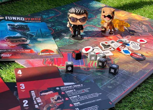 Jurassic Park Funkoverse Strategy game expandalone Tyrannosaurus and Dr Malcolm figures boardgame with Tyrannosaurus and Dr Malcolm figures